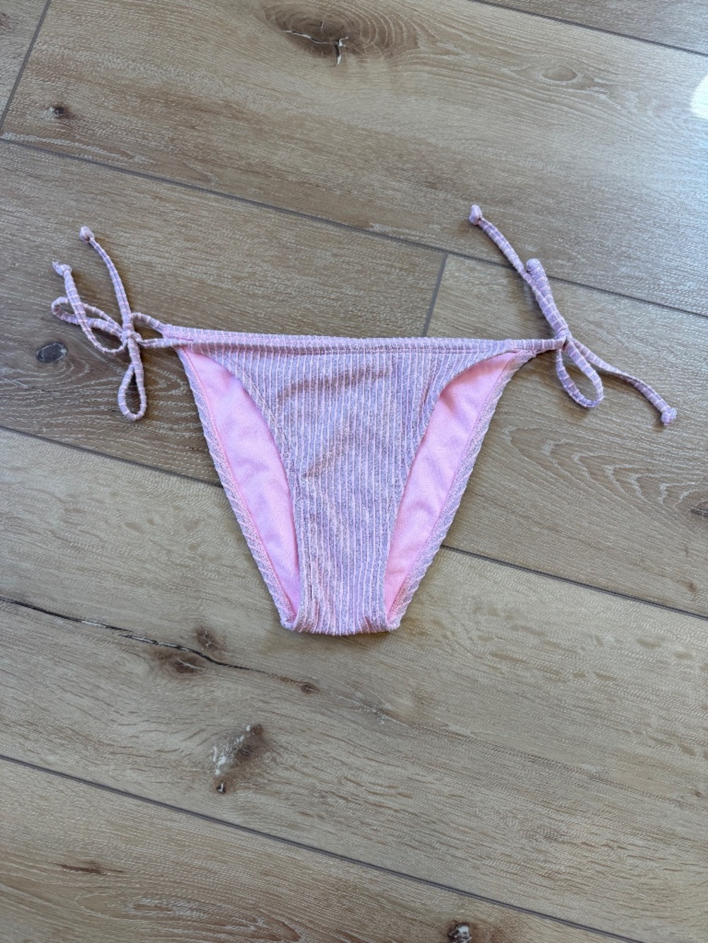 Xhilaration Metallic Ribbed Cheeky Tie Bikini Bottoms